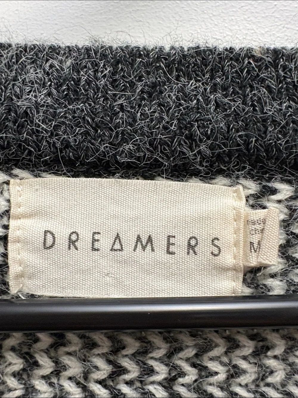 Dreamers Fringe Poncho Style Sweater M/L Charcoal Gray Tribal Boho Western Cape